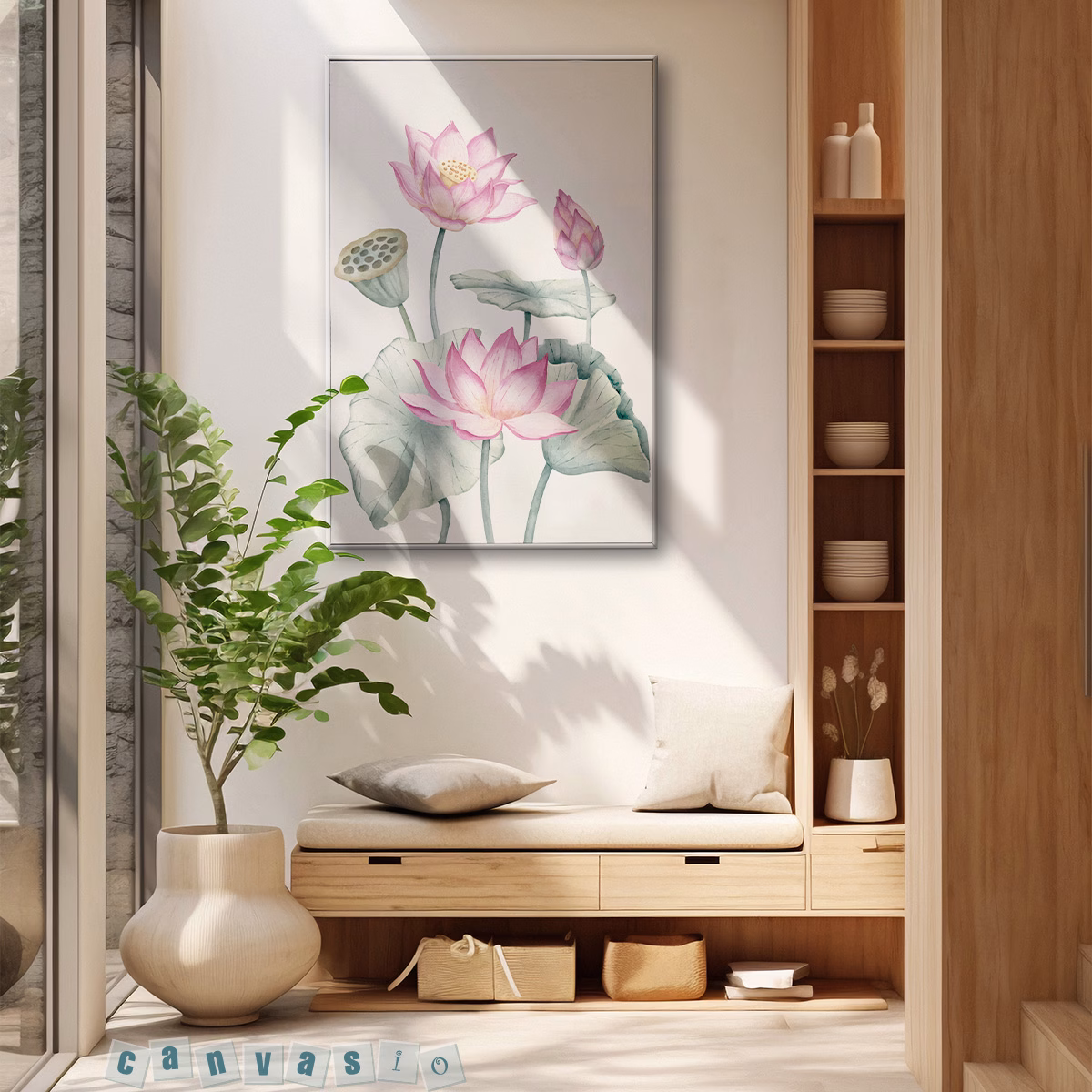 Tranh Canvas Hoa Sen Hồng Nhã Nhặn | Mã KAP-HS 0003