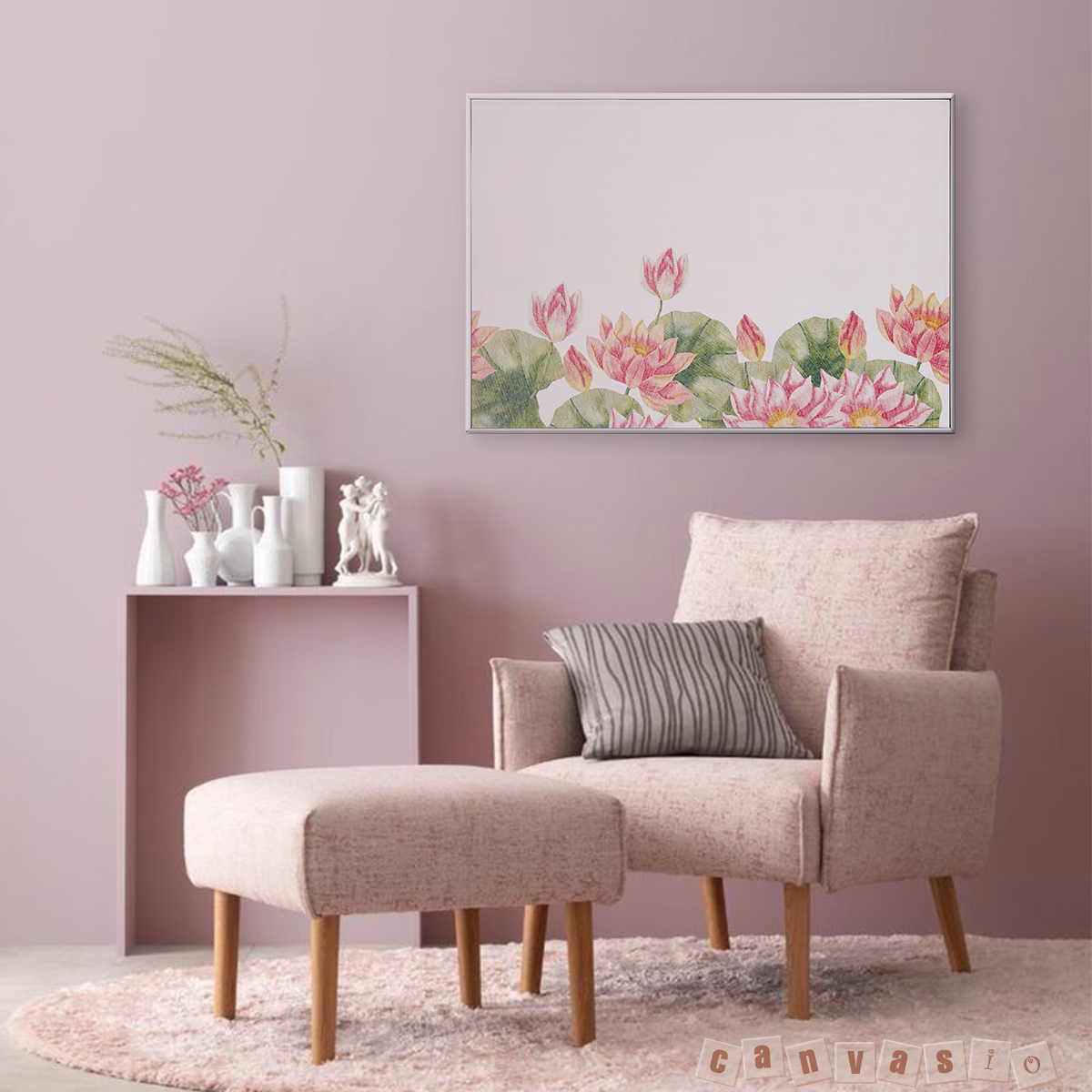 Tranh canvas hoa sen | Mã KAP-HS 0004