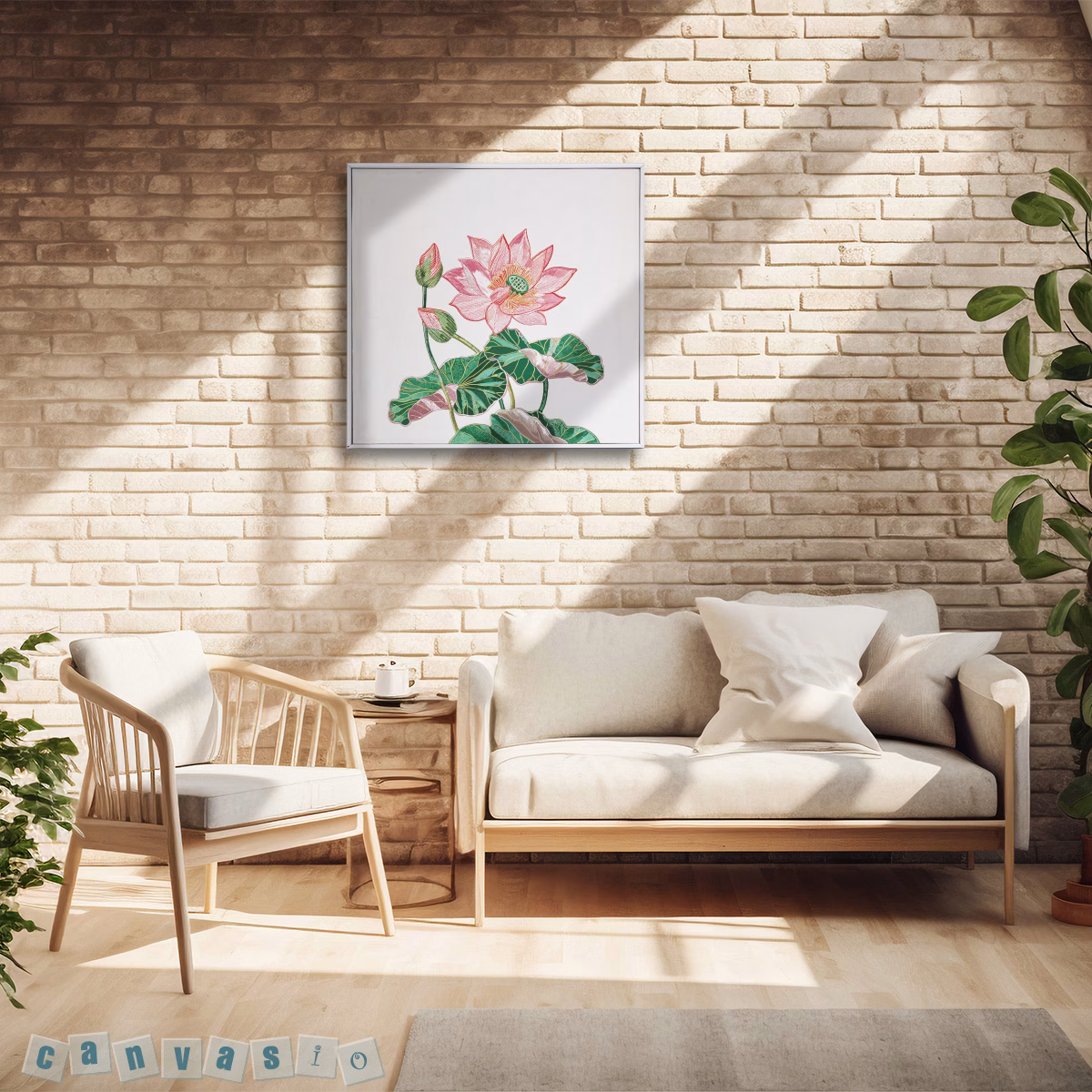 Tranh treo tường Canvas hoa sen | Mã KAP-HS 0006