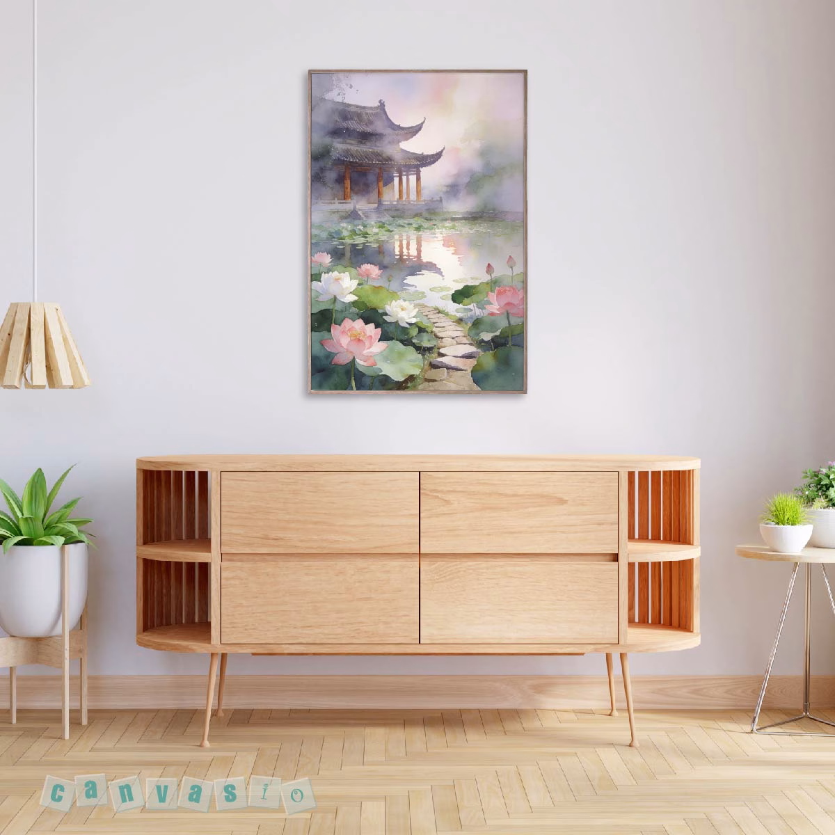 Tranh canvas đóa sen hồng ban mai | Mã KAP-HS 0045