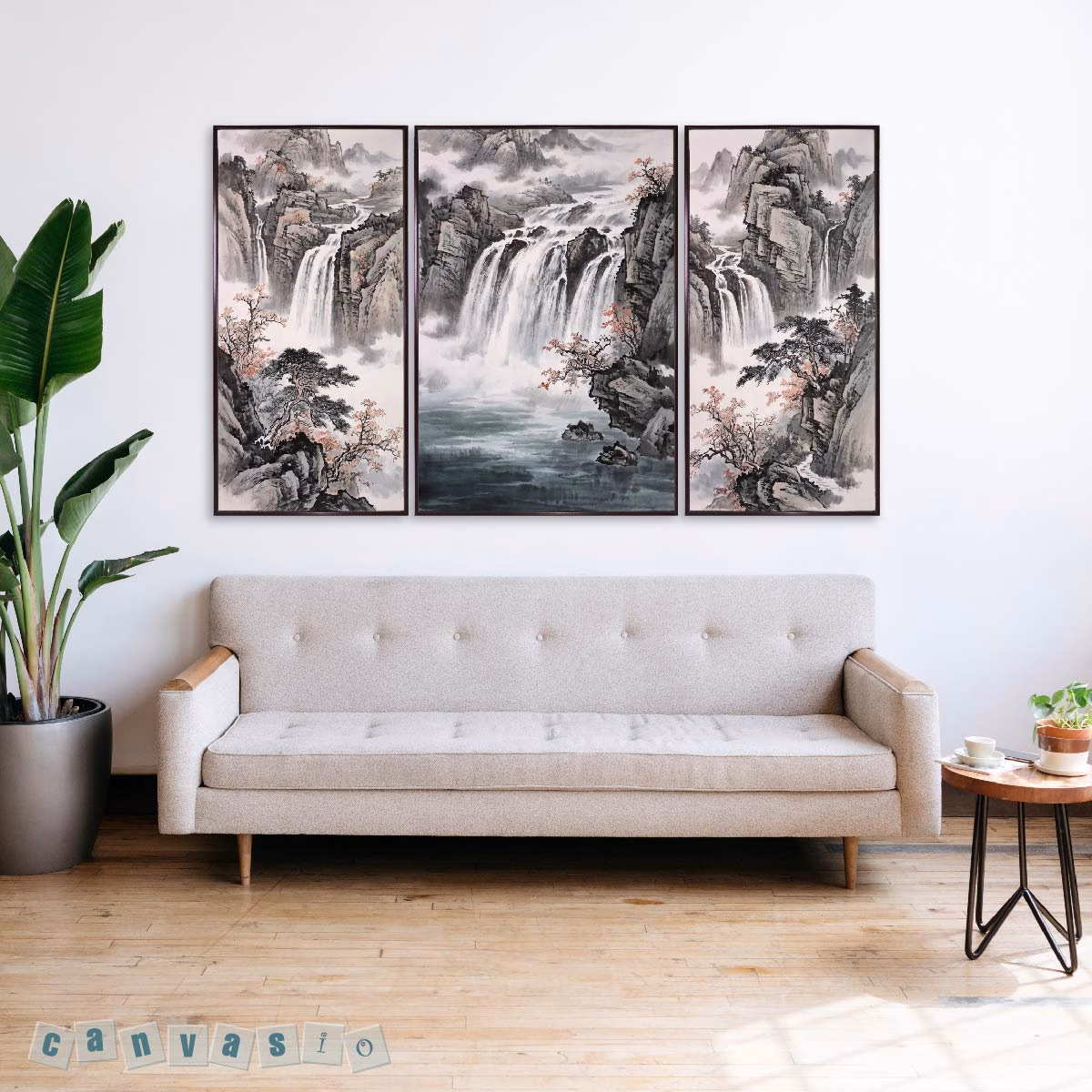 Tranh bộ canvas sơn thủy hữu tình | Mã KAP-PC 0045