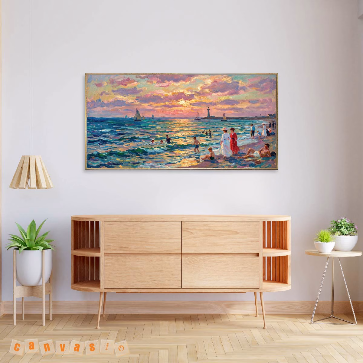 Tranh canvas phong cảnh bãi biển hoàng hôn | Mã KAP-PCB 0013