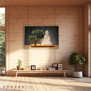Tranh canvas đức Phật và cây tùng | Mã số KAP-PG 0007