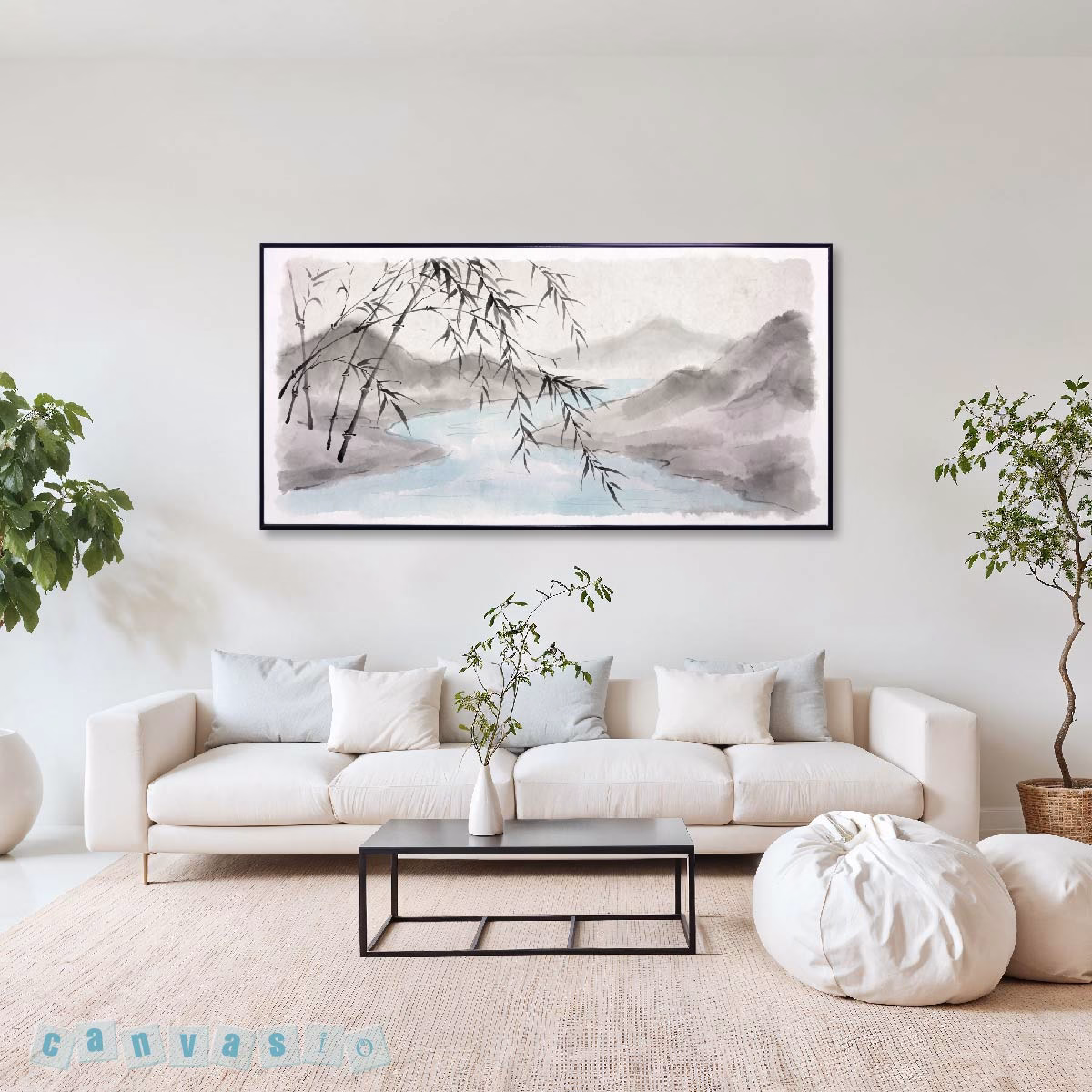 Tranh canvas phong cảnh thủy mặc | Mã KAP-TR 0003