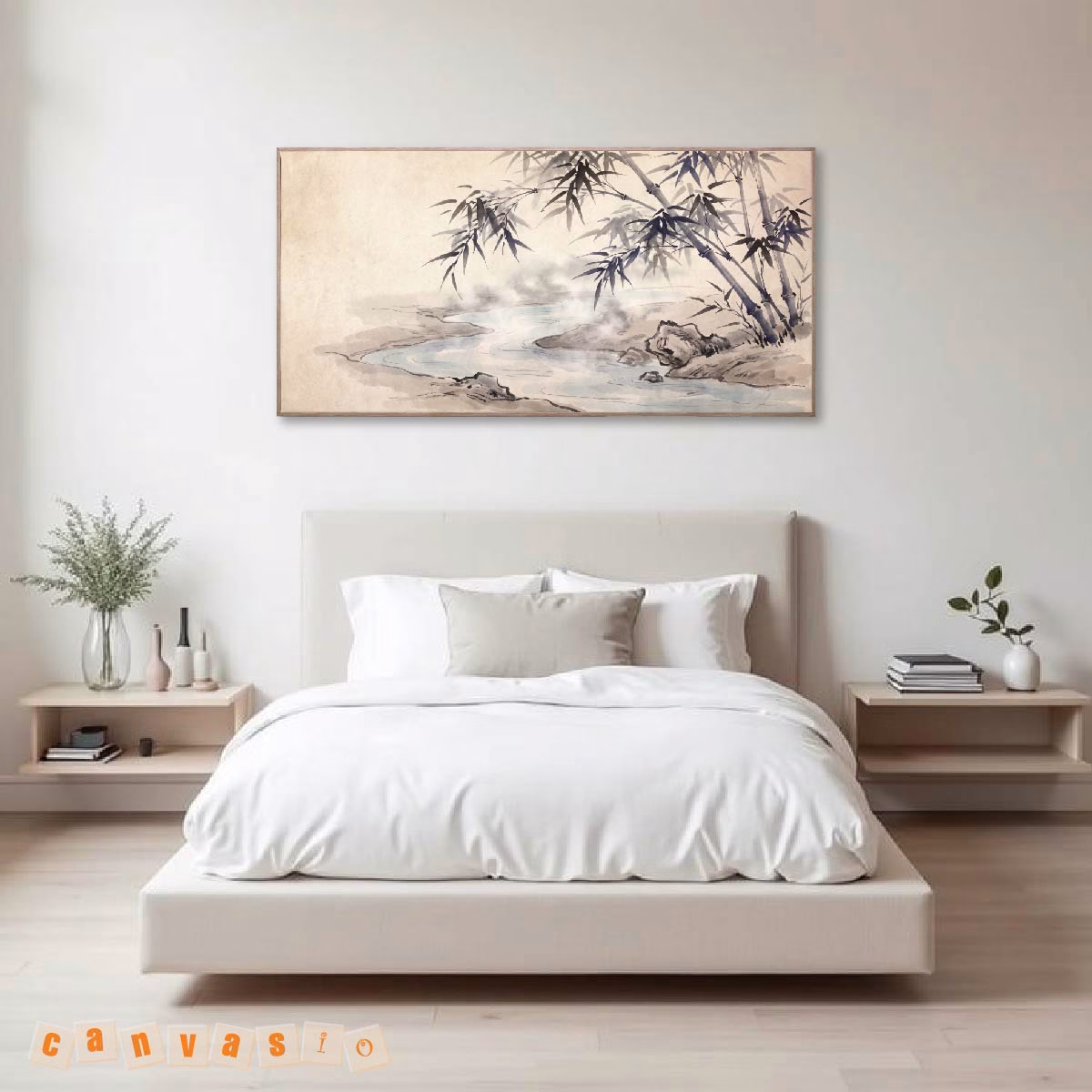 Tranh canvas trúc thủy mặc trang nhã | Mã KAP-TR 0004