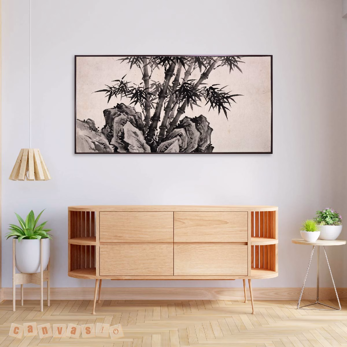 Tranh canvas trúc đá phong thủy | Mã KAP-TR 0011