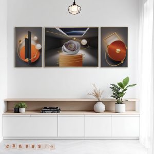 Bộ 3 bức Tranh canvas hiện đại nghệ thuật | Mã KAP-TT 0018