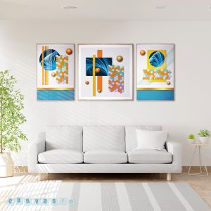 Bộ 3 tranh Canvas nghệ thuật trừu tượng hiện đại | Mã KAP-TT 0020