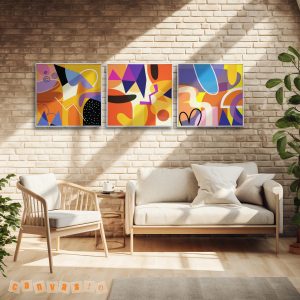 Tranh 3 tranh canvas trừu tượng hiện đại | Mã KAP-TT 0021