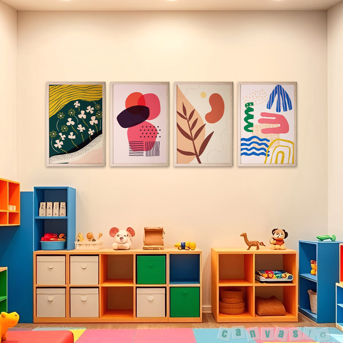 Bộ tranh canvas trừu tượng 4 bức hiện đại | Mã KAP-TT 0024