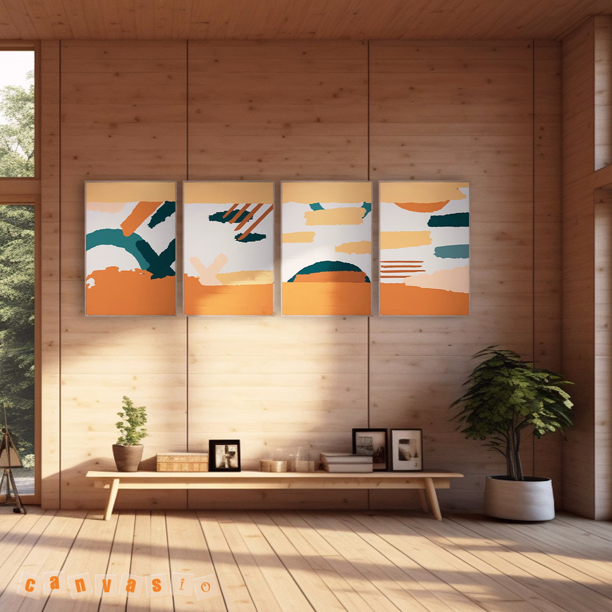 Bộ 4 bức tranh canvas trừu tượng | Mã KAP-TT 0026