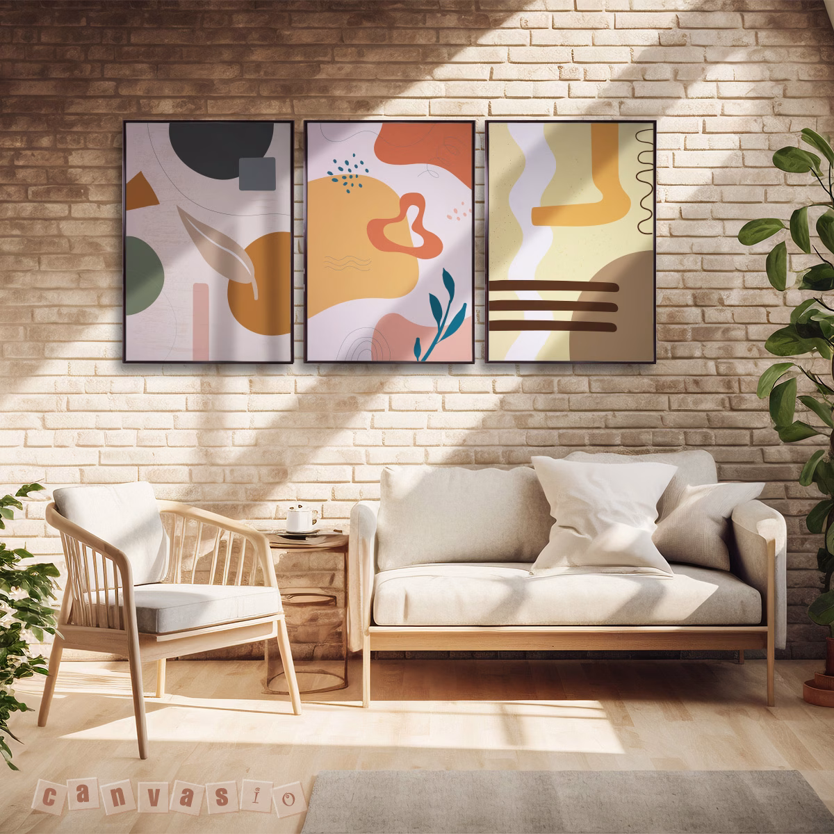 Bộ 3 bức tranh canvas trừu tượng | Mã KAP-TT 0028