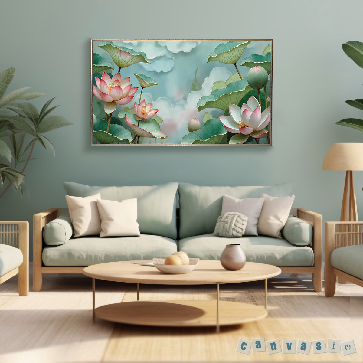 Tranh hoa sen nghệ thuật sâu lắng | Mã KAP-HS 0010