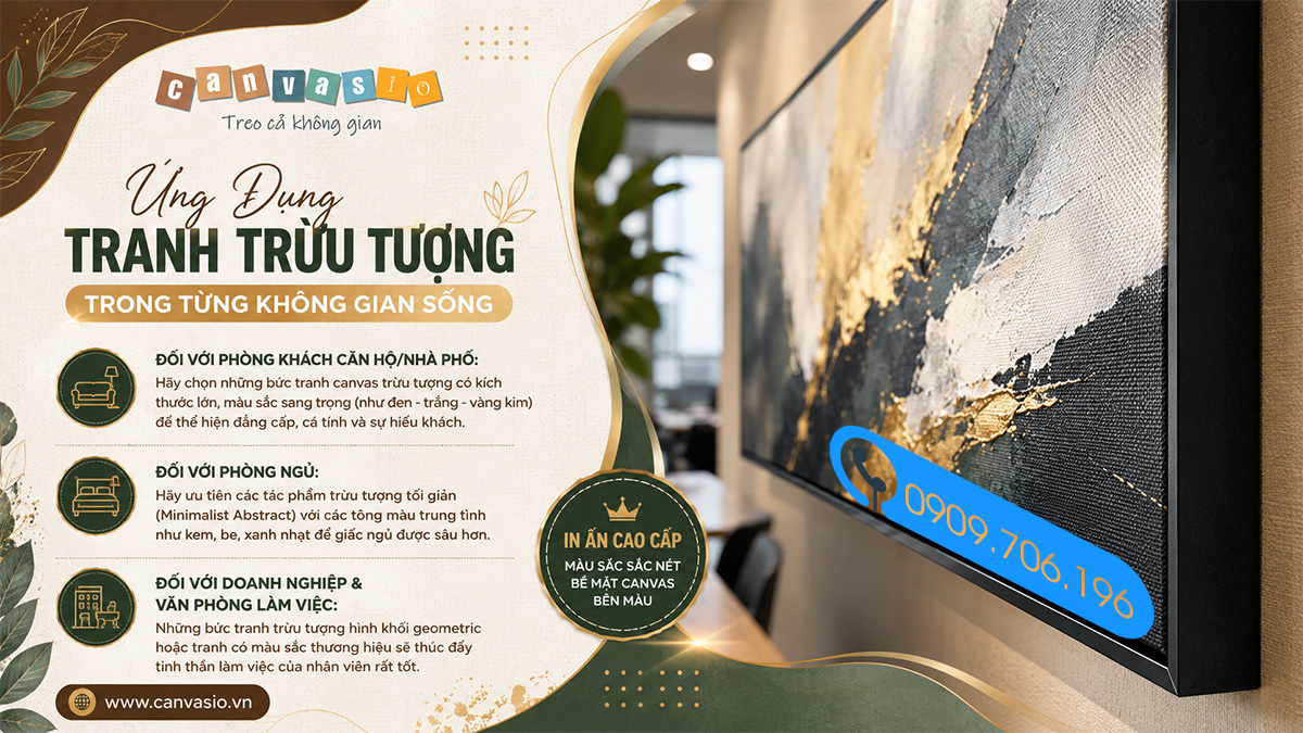 Ý nghĩa tranh Canvas trừu tượng là gì? Ứng Dụng Tranh Trừu Tượng Trong Từng Không Gian Sống